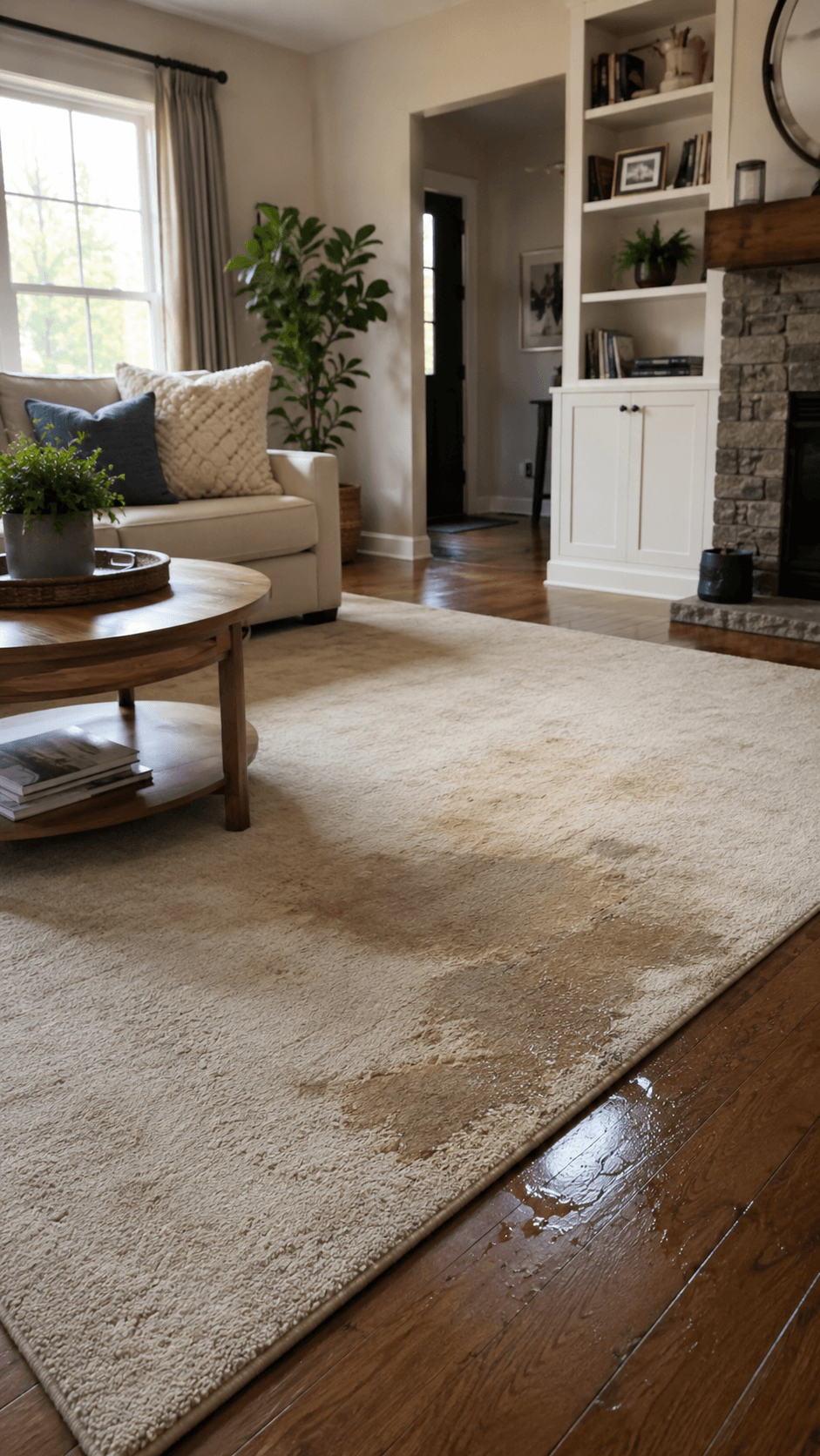 Dégâts des eaux sur tapis