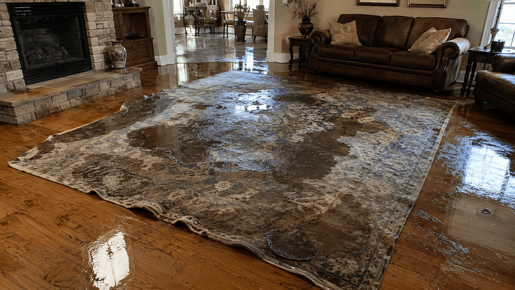 Dégâts des eaux sur tapis